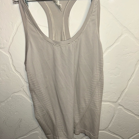 Athleta Tops - Athleta Racerback Tank Top - white and purple Stripes